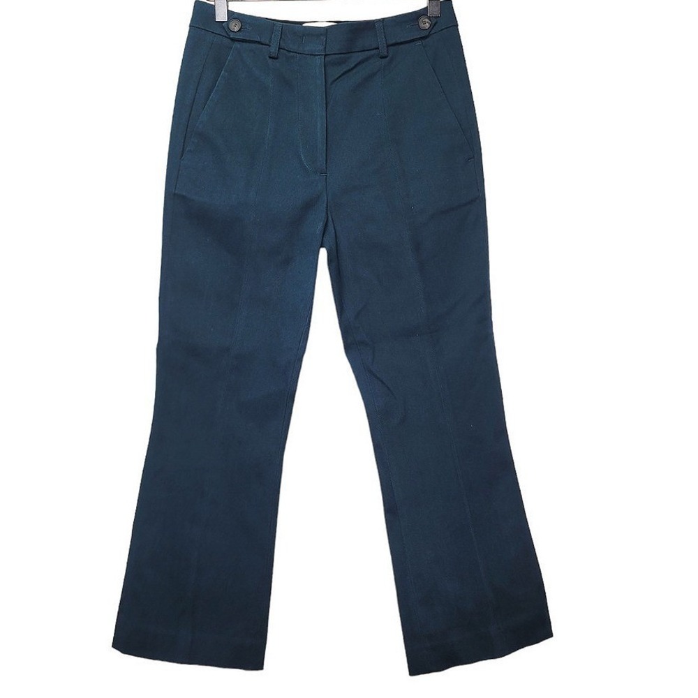 Tela Teal‎ Pants Flat Front Bootcut Italian Pockets Business Preppy Office XS